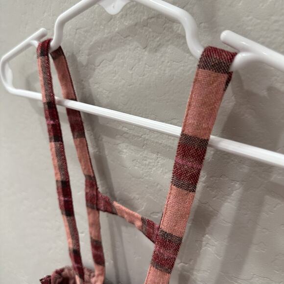 Zara Pink Plaid Suspender Skirt - Picture 2 of 9